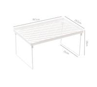 Dioche Étagère de Rangement pour Dortoir, en Métal PP Solide, Design Pliable, Style Simple, Présentoir de Bureau, pour Maison, Dortoir, Bureau (Blanc Grand)