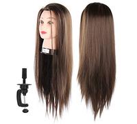 Dioche Hairdressing Training Head Tête de Mannequin Professionnelle pour la Formation en Coiffure - Mannequin de Coiffure en Fibre Haute Température de 65 Cm pour étudiants et Professionnels