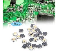 Dioche Interrupteur momentané de Montage 100 Pièces Interrupteur à Bouton-poussoir Tactile SMD 4x4x1.5mm Léger, pour Jouets et Instruments Numériques