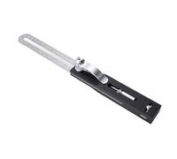 Dioche Jauge Biseautée Coulissante en T, Règle en Acier Inoxydable à Double | Outil de Transfert D'angle 3 en 1, Réglable de 0 à 360 °, Poignée en Alliage D'aluminium, Bouton de Verrouillage en Métal,