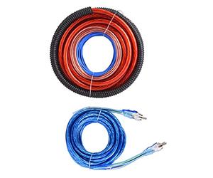 Dioche Kit de Câbles d'installation d'amplificateur de Caisson de Basses Audio de Voiture SubwGuage 2400 W 2800 W avec Combinaison de Fusibles - Transfert de Signal Maximum et Gaine en PVC