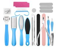 Dioche Kit de Soin des Pieds Pédicure 19 Pièces, Ensemble de Retrait des | "Callus Remover, Foot File Tools, Durable Materials, At-home Use, Rough Skin Care" Se Traduit en Français par : Éliminateur