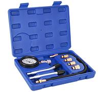 Dioche Kit de Testeur de Pression de Cylindre - Outil de Test de Pression de Cylindre de Gaz Durable avec Jauge Facile à Lire et Adaptateurs pour une Utilisation Automobile - jusqu'à 300 PSI