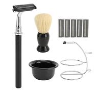 Dioche Kit de Tondeuse à Barbe Manuelle 5 en 1, Support Métallique de qualité Supérieure, Brosse à Barbe, Bol Moussant, Boîte de Rangement pour Hommes, Voyage, Usage Domestique