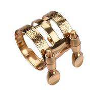 Dioche Ligature de Saxophone à Réglage Double Vis Ligature de Saxophone Compacte avec Capuchon D'embouchure pour Alto Cuivre doré 3 X 2,8 X 2,7 Cm (GOLD)