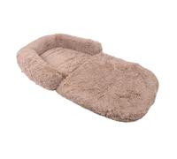 Dioche Lit Pliable pour Chien Humain, pour Adulte, Fond Antidérapant, Doux, Chaud, Respirant, Grand Lit pour Animal de Compagnie, Kaki