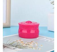 Dioche Loose Powder Container Boîte Distributrice de Poudre Libre de Maquillage Vide Vintage Rose avec Houppette de Poudre Douce, étui Cosmétique Léger et adapté aux Voyages, Noir (Rose rouge)
