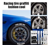 Dioche Lot de 4 Marqueurs de Peinture pour Pneus Blancs, à Base D'huile, étanches, à Séchage Rapide, pour Pneus de Voiture, Graffitis, Stylos de Traçage pour en Caoutchouc,