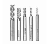 Dioche Lot de 5 Embouts de Fraise à 4 Cannelures en Acier Rapide - Outil CNC Polyvalent pour la Sculpture 2D/3D - Parfait pour le Bois, le Métal et Plus (5PCS)