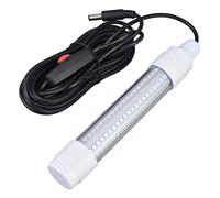 Dioche Lumière de Pêche Submersible 126 LED IP68 étanche 1000lm Lampe de Recherche de Poisson de Nuit Submersible 13W AC12-36V Lumière Blanche (Bleue)