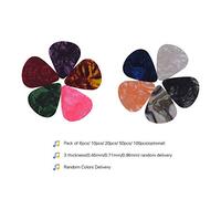Dioche Médiators Professionnels en Celluloïd, Pack de Variétés Colorées pour Guitares Acoustiques électriques Basses, 6 Pièces, 10 Pièces, 20, 50, 100, Options avec (100PCS)