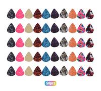 Dioche Médiators Professionnels en Celluloïd, Pack de Variétés Colorées pour Guitares Acoustiques électriques Basses, 6 Pièces, 10 Pièces, 20, 50, 100, Options avec (50)