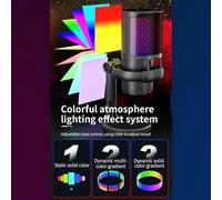 Dioche Microphone USB RVB Microphone USB RVB avec Trépied | en Temps Réel | Branchez et Jouez | Contrôle du Gain de Volume | Parfait pour Les Jeux, Les Réunions, la Diffusion en Direct et (White)