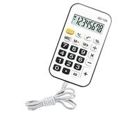 Dioche Mini Calculatrice de Poche, Conception Portable pour étudiants et Bureau, Matériau ABS Durable avec Corde de Transport (Black)