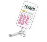 Dioche Mini Calculatrice de Poche, Conception Portable pour étudiants et Bureau, Matériau ABS Durable avec Corde de Transport (Pink)