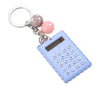 Dioche Mini Calculatrice Portable Style Biscuit Mignon Calculatrice Porte-clés Couleur Bonbon de Poche pour Enfants étudiants Employés de Bureau Rose Vert Bleu Gris (Blue)