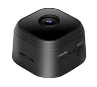 Dioche Mini Caméra de Surveillance à Distance Réseau HD WiFi IR avec Aimant intégré Support Magnétique Rotatif à 360 ° pour la Maison Noir