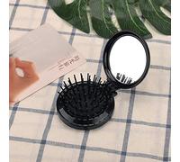 Dioche Mini Peigne à Cheveux de Poche avec Miroir, Brosse Pliante, Brosse à Cheveux de Voyage 2 en 1, Compacte et Pliable pour Femmes et Hommes, ABS Noir 7,4 Cm