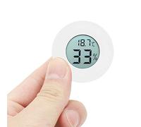 Dioche Mini Thermomètre Circulaire LCD Numérique intégré, Hygromètre, humidité, Température, Intérieur, pour Vitrines Réfrigérées, Matériau ABS, 6 Couleurs en Option (WHITE)