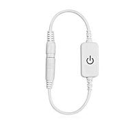 Dioche Mini Variateur Tactile LED - Contrôleur de luminosité Polyvalent pour Bandes Lumineuses LED Monochromes - Fonctionnement Tactile Facile - DC 12-24 V, capacité 4 A (WHITE)