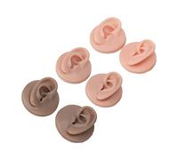 Dioche Modèle en Silicone Trois Paires d'Oreilles en Silicone Souple Conviennent à la Pratique du Perçage des Oreilles et à l'affichage des Boucles D'oreilles.Le Boîtier de la Boucle 'oreille
