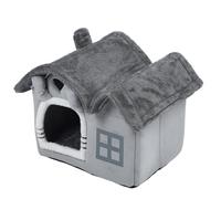 Dioche Niche d'intérieur à Double Toit, Niche Lavable Adaptée aux Petits Chiens, Design Confortable de Style Villa. (M)