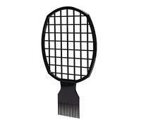 Dioche Peigne à Cheveux Bouclés Afro, Design Professionnel en Forme de Filet, Peigne Ergonomique pour Cheveux Bouclés, pour Coiffure Permanente, Matériau ABS Noir, 1 Pièce