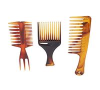 Dioche Peigne à Cheveux Professionnel 3PCS avec Dent Large et Cueillez un Peigne pour un Style de Cheveux bouclé épais - Horaire Ergonomique Outil de Coiffeur Portable