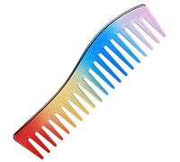 Dioche Peigne à Dents Larges Poignée, Peigne Démêlant pour Cheveux, Grand de Shampoing pour Hommes et Femmes, de Coiffure en Plastique Durable, 18x5cm (arc-en-ciel)