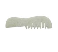 Dioche Peigne de Massage en Jade, Grattoir de Tête en Jade pour la Circulation Sanguine et la Relaxation avec Lisse pour Cheveux, Corps, Cuir Chevelu, Visage, Cou, Soins du Dos, Taille (Comme montré)