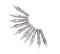 Dioche Pens Calligraphy Nibs Ensemble de Plumes de Calligraphie - 10 Pièces Pointes de Remplacement Flexibles pour Stylos à Plume et à Encre - Plumes en Métal Haute Performance et Durables pour