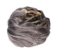 Dioche Perruque Courte Grise pour Hommes, Perruque Courte Grise - Douce en Couches Synthétiques Thermiques pour Hommes Plus âgés - Look et Ajustement Confortable