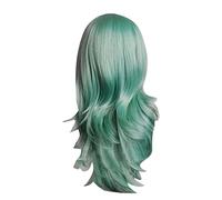 Dioche Perruque Longue Bouclée Verte 70 Cm - Chapeaux en Maille Respirants et Confortables - Perruque Synthétique Verte Bouclée pour Cosplay, Fête, Halloween, Noël, Usage Quotidien