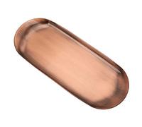 Dioche Plateau en acier inoxydable, or rose, grand plateau de rangement ovale en acier inoxydable 430 pour bougies d'aromathérapie, organisateur pour fruits secs, collations et petits objets