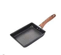 Dioche Poêle à Omelette Japonaise Yuzishao Tamagoyaki Pan, Poêle à Omelette Japonaise Antiadhésive Adaptée à Diverses Plaques de Cuisson, Conception Légère, 15 * 19 Cm, Couche de Galets de Fer, (B2)
