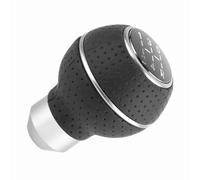 Dioche Pommeau de Levier de Vitesse Bleu à 5 Vitesses - Accessoire de Voiture Manuel en Alliage d'aluminium et Cuir, Ajustement Universel pour la Plupart des Véhicules (Un (noir))