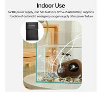 Dioche Pompe à Air Solaire, Kit de Pompe à Air à Oxygène à énergie Solaire 5 W/6 V pour Aquariums - Aérateur avec Deux Modes d'alimentation, Alimentation d'urgence et 2 Pierres à Bulles (Black)