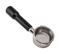 Dioche Porte-filtre sans Fond en Acier Inoxydable de 58 Mm pour Machines à café - Double Poignée pour une Utilisation Sûre, une Saveur Améliorée et un Nettoyage Facile (BLACK)