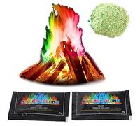 Dioche Poudre de Flamme Colorée, 2 Packs Couleurs de Feu Poudre, Colorant de Flamme de Vacances pour Feu de Camp et Cheminée, Bleu Clair, Violet, Rouge, Vert, Jaune, adapté aux Feux (Couleur assortie)