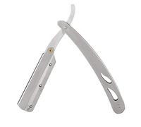 Dioche Rasoir de Barbier en Acier Inoxydable, Couteau de Rasage Pliant Droit, Lame Remplaçable, qualité Professionnelle, Antirouille, Conception Classique Durable pour Barbiers et Usage (77