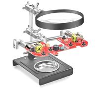 Dioche Réparation de Circuits Imprimés Station de Soudage Universelle Établi de Réparation de Circuits Imprimés avec Loupe 5X, Support Réglable Multi-angle et Système de Serrage Stable - Outil