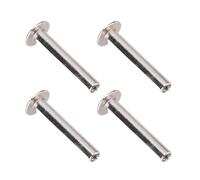 Dioche Rivets et Vis en Acier Inoxydable 100 Paires de Fixations à Goujons Métalliques M3 à Tête Plate Ronde pour Vêtements en Cuir Artisanat Projets de Bricolage 4x23x8.5mm Alliage