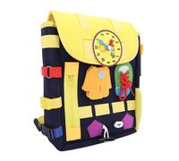 Dioche Sac à Dos pour Tout-Petits avec Boucles en Feutre pour Activités d'apprentissage éducatif, Sac à Dos Sensoriel de Grande capacité pour Enfants, Voyage, Récréation, Matériau en