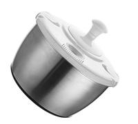 Dioche Séchoir à Laitue Essoreuse à Salade Manuelle Laveuse et Sécheuse de Légumes en Acier Inoxydable, Grande capacité de 5 L, Adaptée aux Robots Culinaires pour Bébés, aux Familles et aux