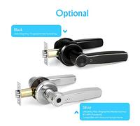 Dioche Serrure Biométrique à Poignée à Empreintes Digitales - Prend en Charge 40 Empreintes Digitales pour, Maison, Bureau, Hôtel - Loquet Réglable 60/70 Mm - Installation Facile en Finition Noire