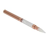 Dioche Stylo à Points à Double extrémité, Conception à 2 Têtes avec Pointe de Cire Auto-adhésive et Pointe en Acier Inoxydable pour Strass Nail Art, Outil de Manucure (WHITE)