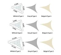 Dioche Sun Shade Sail Pare-Soleil Résistant aux 6,5 Pieds Auvent de Voile Triangulaire Couverture étanche pour Patio, Jardin, Arrière-Cour et Piscine (Type 1)