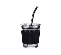 Dioche Tasse à café pour Boire du café, de la Bière, de l'eau avec Couvercle et Pailles - Tasse à Boisson Transparente de qualité Supérieure pour les Fêtes, la Décoration de la Maison et le thé de