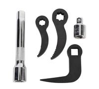 Dioche Tête d'adaptateur 3/8 Pouces 5 Pièces Ensemble clé à Levier Tête d'adaptateur 1/2 Pouces et 3/8 Kit 'adaptateur de Pied de Biche avec Levier en Forme de L et Barre 'extension pour les