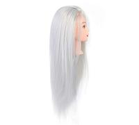 Dioche Tête de Formation Capillaire, Poupée Mannequin avec Fibre Résistante aux Hautes Températures, pour les étudiants en Cosmétologie, les Professeurs de beauté pour Pratiquer l (Gris fumé)